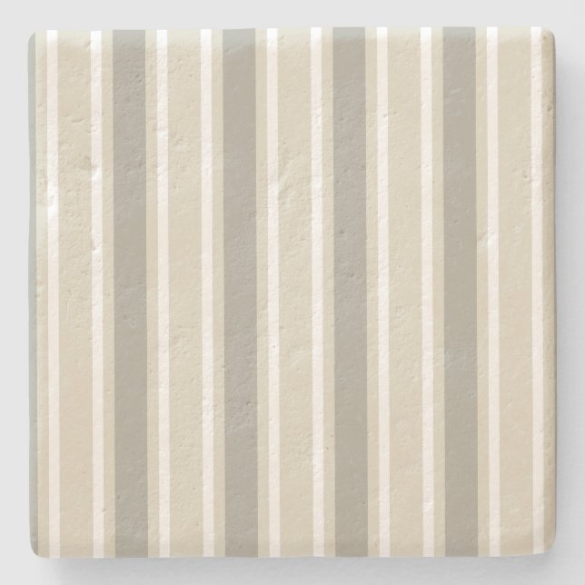 Posavasos De Piedra Rayas de caramelo beige (Anverso)