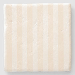 Posavasos De Piedra Rayas de caramelo beige y blanco