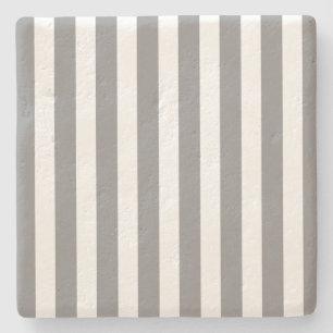Posavasos De Piedra Rayas de caramelo gris y blanco