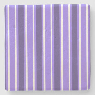 Posavasos De Piedra Rayas de caramelo morado y blanco