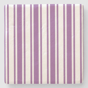 Posavasos De Piedra Rayas de caramelo morado y blanco
