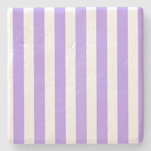 Posavasos De Piedra Rayas de caramelo morado y blanco