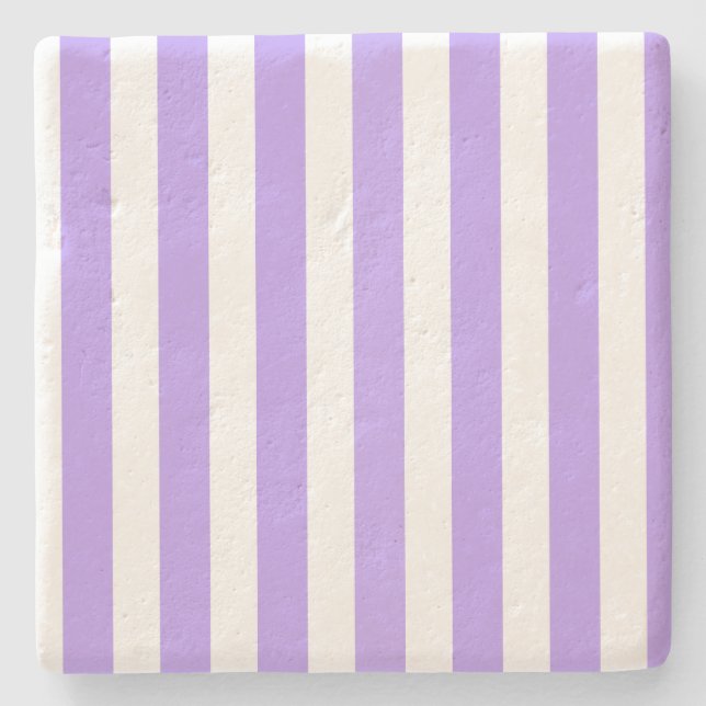 Posavasos De Piedra Rayas de caramelo morado y blanco (Anverso)