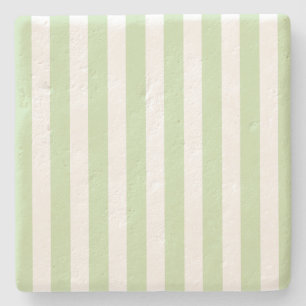 Posavasos De Piedra Rayas de caramelo verde claro y blanco