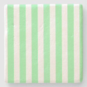 Posavasos De Piedra Rayas de caramelo verde y blanco