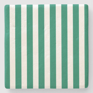 Posavasos De Piedra Rayas de caramelos verdes y blancos