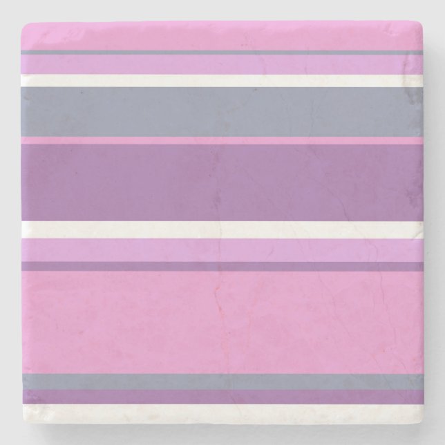Posavasos De Piedra Rayas de lilac (Anverso)