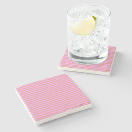 Posavasos De Piedra Rayas geométricas rosadas