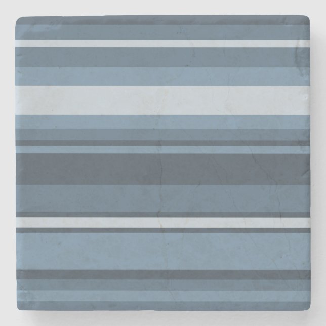 Posavasos De Piedra Rayas gris-azules (Anverso)