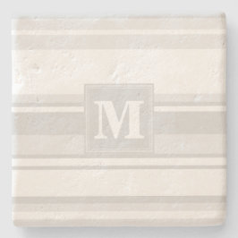 Posavasos De Piedra Rayas gris claro de Monograma