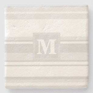 Posavasos De Piedra Rayas gris claro de Monograma
