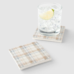 Posavasos De Piedra Rayas Marrones Crema Azules Beige