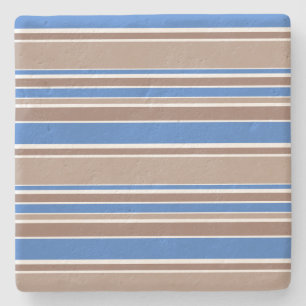 Posavasos De Piedra Rayas marrones y azules