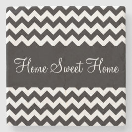 Posavasos De Piedra Rayas negras de Chevron del diseñador