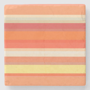 Posavasos De Piedra Rayas rojas de naranja suave