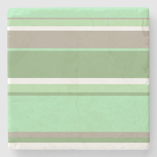 Posavasos De Piedra Rayas verdes pálidas (Anverso)