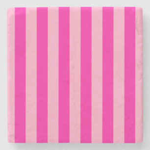 Posavasos De Piedra Rayas verticales rosadas calientes