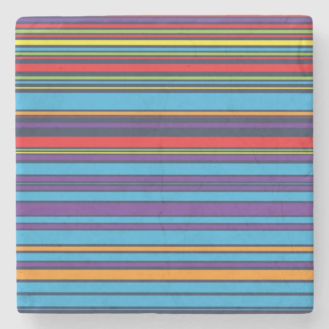 Posavasos De Piedra Rayas violetas de color azul (Anverso)