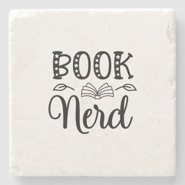 Posavasos De Piedra Reading Art Book Nerd (Anverso)