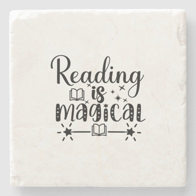 Posavasos De Piedra Reading Art Reading Is Magical (Anverso)