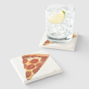 Posavasos De Piedra Rebanada de pizza de pepperoni clásica de Slippery