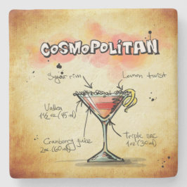 Posavasos De Piedra Receta cosmopolita de bebida de Bartender