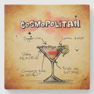Posavasos De Piedra Receta cosmopolita de bebida de Bartender