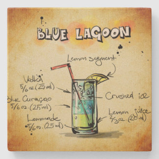 Posavasos De Piedra Receta de bebida Bartender de Blue Lagoon