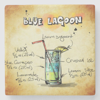 Posavasos De Piedra Receta de bebida Bartender de Blue Lagoon