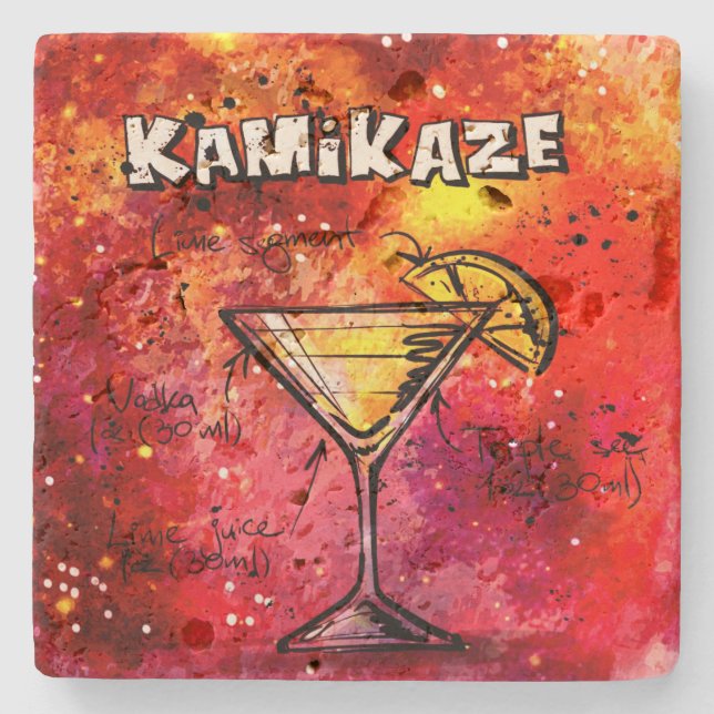 Posavasos De Piedra Receta de bebida de Kamikaze Bartender (Anverso)