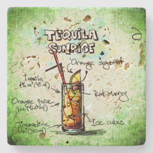 Posavasos De Piedra Receta de bebida Tequila Sunrise