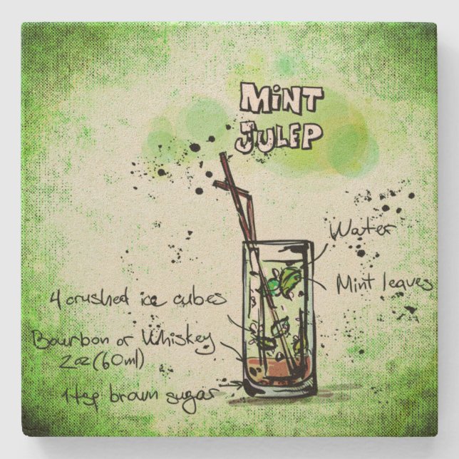 Posavasos De Piedra Receta para beber julep de menta (Anverso)