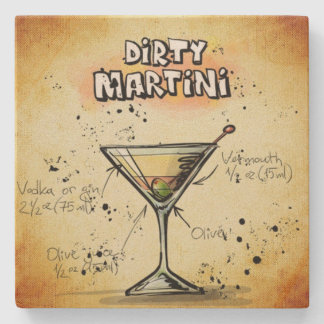Posavasos De Piedra Receta sucia Martini Bartender Bebe