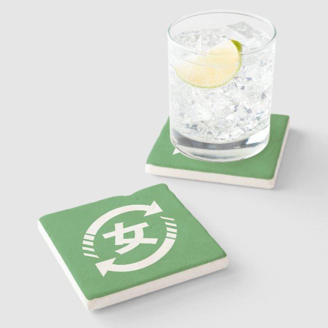 Posavasos De Piedra Reciclar Chicas japoneses | Rótulo Kanji Nihongo (Lateral)