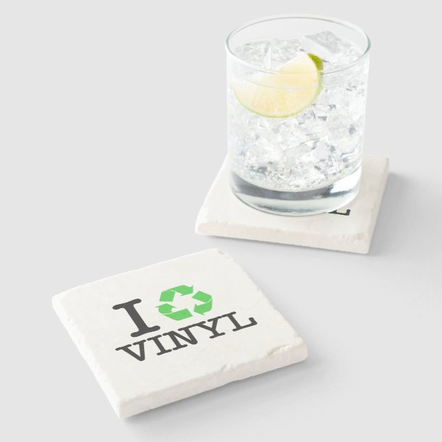 Posavasos De Piedra Reciclar vinilo (Lateral)