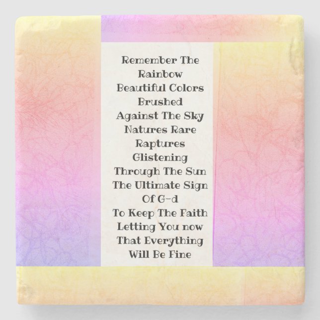 Posavasos De Piedra Recuerden El Arcoiris (Anverso)