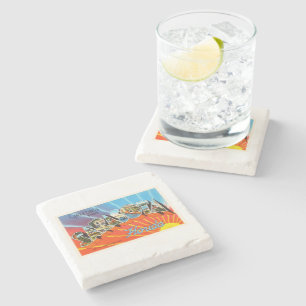 Posavasos De Piedra Recuerdo viejo del viaje del vintage de Sarasota
