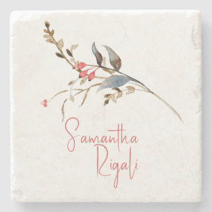 Posavasos De Piedra Recuerdos Personalizados Bayas Botánicas Acuarela
