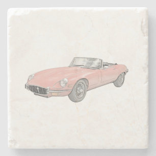 Posavasos De Piedra Red 1972 Jaguar XKE Convertible