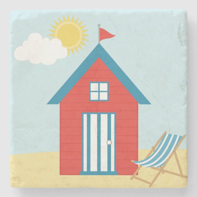Posavasos De Piedra Red Beach Hut (Anverso)