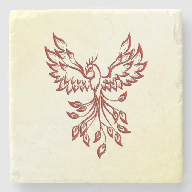 Posavasos De Piedra Red Phoenix Rises (Anverso)