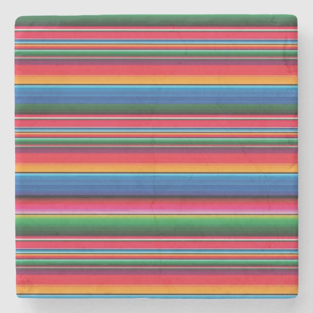 Posavasos De Piedra Red serape saltillo traditional mexican blanket th (Anverso)