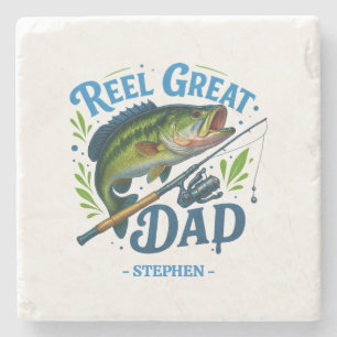 Posavasos De Piedra Reel Great Dad - Pescado y marisco