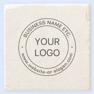 Posavasos De Piedra Reemplazo de logotipo fácil y texto editable Bla