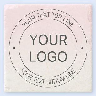 Posavasos De Piedra Reemplazo de logotipo fácil y texto editable rosa