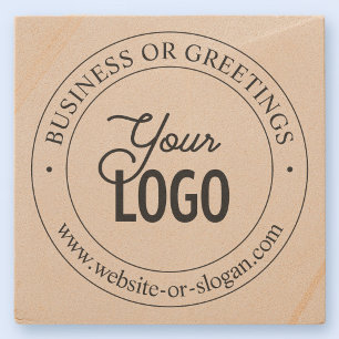 Posavasos De Piedra Reemplazo de logotipo fácil y texto personalizable