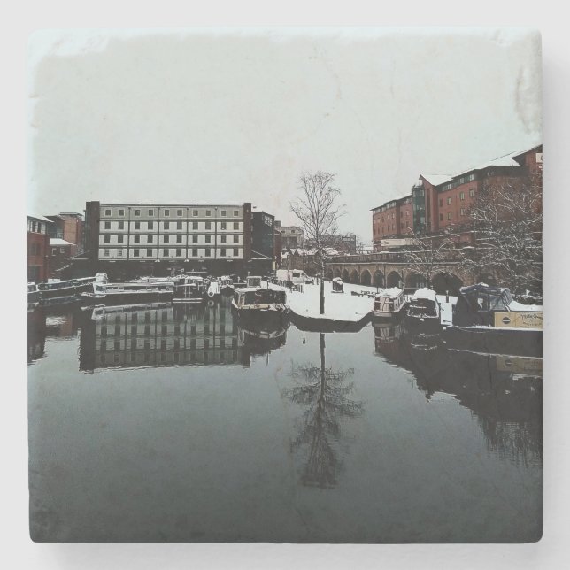 Posavasos De Piedra Reflexión en el agua (Anverso)