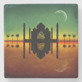 Posavasos De Piedra Reflexión nocturna oriental de 1001