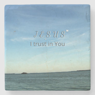 Posavasos De Piedra Reflexión suave del cielo Jesús y la paloma