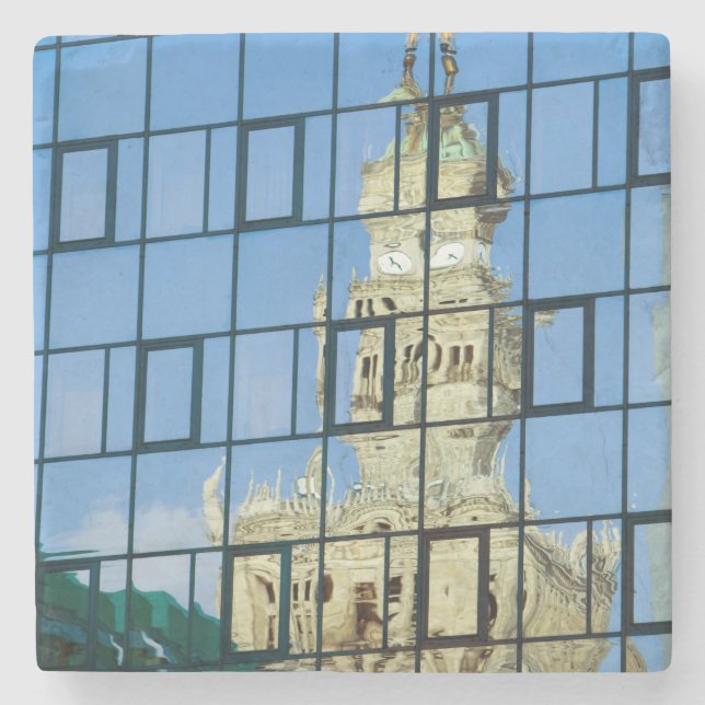 Posavasos De Piedra Reflexiones de construcción (Anverso)